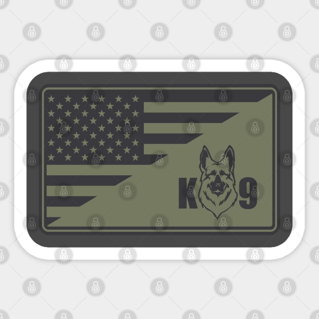 K9 US Flag Subdued Patch Sticker by TCP